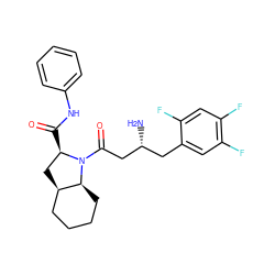 N[C@@H](CC(=O)N1[C@H](C(=O)Nc2ccccc2)C[C@@H]2CCCC[C@@H]21)Cc1cc(F)c(F)cc1F ZINC000299824865