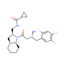 N[C@@H](CC(=O)N1[C@H](CNC(=O)C2CC2)C[C@@H]2CCCC[C@@H]21)Cc1cc(F)c(F)cc1F ZINC000299840375