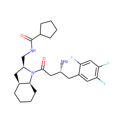 N[C@@H](CC(=O)N1[C@H](CNC(=O)C2CCCC2)C[C@@H]2CCCC[C@@H]21)Cc1cc(F)c(F)cc1F ZINC000299836178