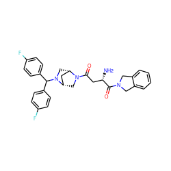 N[C@@H](CC(=O)N1C[C@H]2C[C@@H]1CN2C(c1ccc(F)cc1)c1ccc(F)cc1)C(=O)N1Cc2ccccc2C1 ZINC000072105481