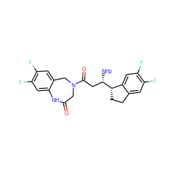 N[C@@H](CC(=O)N1CC(=O)Nc2cc(F)c(F)cc2C1)[C@H]1CCc2cc(F)c(F)cc21 ZINC000473136215