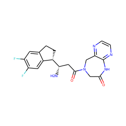 N[C@@H](CC(=O)N1CC(=O)Nc2nccnc2C1)[C@H]1CCc2cc(F)c(F)cc21 ZINC000218043198