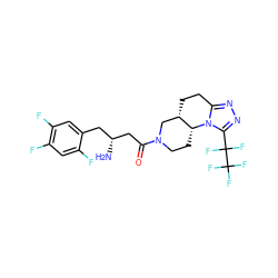 N[C@@H](CC(=O)N1CC[C@@H]2[C@@H](CCc3nnc(C(F)(F)C(F)(F)F)n32)C1)Cc1cc(F)c(F)cc1F ZINC000299869030