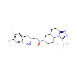 N[C@@H](CC(=O)N1CC[C@@H]2[C@@H](CCc3nnc(C(F)(F)F)n32)C1)Cc1cc(F)c(F)cc1F ZINC000299863392