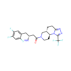 N[C@@H](CC(=O)N1CC[C@H]2[C@@H](CCc3nnc(C(F)(F)F)n32)C1)Cc1cc(F)c(F)cc1F ZINC001772600101