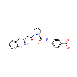 N[C@@H](CC(=O)N1CCC[C@H]1C(=O)NCc1ccc(C(=O)O)cc1)Cc1ccccc1F ZINC000028379121