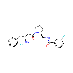 N[C@@H](CC(=O)N1CCC[C@H]1CNC(=O)c1cccc(F)c1)Cc1ccccc1F ZINC000043024030