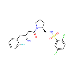 N[C@@H](CC(=O)N1CCC[C@H]1CNS(=O)(=O)c1cc(Cl)ccc1Cl)Cc1ccccc1F ZINC000043020440