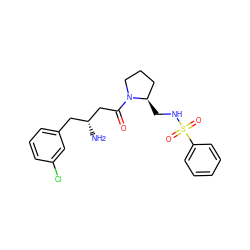 N[C@@H](CC(=O)N1CCC[C@H]1CNS(=O)(=O)c1ccccc1)Cc1cccc(Cl)c1 ZINC000043069119