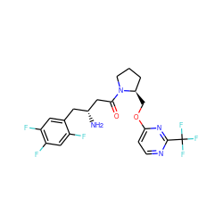 N[C@@H](CC(=O)N1CCC[C@H]1COc1ccnc(C(F)(F)F)n1)Cc1cc(F)c(F)cc1F ZINC000043061697