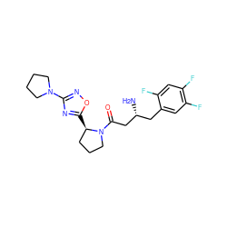 N[C@@H](CC(=O)N1CCC[C@H]1c1nc(N2CCCC2)no1)Cc1cc(F)c(F)cc1F ZINC000045245241