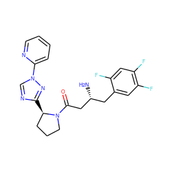 N[C@@H](CC(=O)N1CCC[C@H]1c1ncn(-c2ccccn2)n1)Cc1cc(F)c(F)cc1F ZINC000045252949