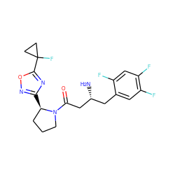 N[C@@H](CC(=O)N1CCC[C@H]1c1noc(C2(F)CC2)n1)Cc1cc(F)c(F)cc1F ZINC000045320987