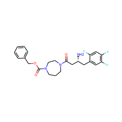 N[C@@H](CC(=O)N1CCCN(C(=O)OCc2ccccc2)CC1)Cc1cc(F)c(F)cc1F ZINC000040934908