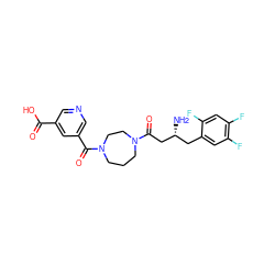 N[C@@H](CC(=O)N1CCCN(C(=O)c2cncc(C(=O)O)c2)CC1)Cc1cc(F)c(F)cc1F ZINC000040917952