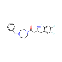 N[C@@H](CC(=O)N1CCCN(Cc2ccccc2)CC1)Cc1cc(F)c(F)cc1F ZINC000040919078