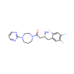 N[C@@H](CC(=O)N1CCCN(c2ncccn2)CC1)Cc1cc(F)c(F)cc1F ZINC000040935191