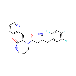 N[C@@H](CC(=O)N1CCCNC(=O)[C@H]1Cc1ccccn1)Cc1cc(F)c(F)cc1F ZINC000014953123