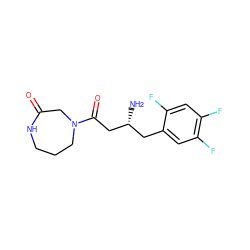 N[C@@H](CC(=O)N1CCCNC(=O)C1)Cc1cc(F)c(F)cc1F ZINC000014953103