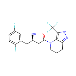 N[C@@H](CC(=O)N1CCCc2n[nH]c(C(F)(F)F)c21)Cc1cc(F)ccc1F ZINC000014948988