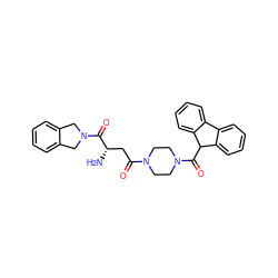 N[C@@H](CC(=O)N1CCN(C(=O)C2c3ccccc3-c3ccccc32)CC1)C(=O)N1Cc2ccccc2C1 ZINC000072105281