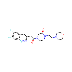 N[C@@H](CC(=O)N1CCN(CCN2CCOCC2)C(=O)C1)Cc1cc(F)c(F)cc1F ZINC000071341149