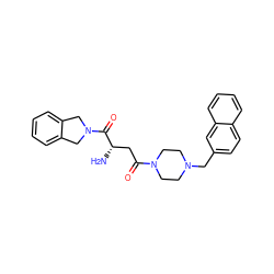 N[C@@H](CC(=O)N1CCN(Cc2ccc3ccccc3c2)CC1)C(=O)N1Cc2ccccc2C1 ZINC000072106792