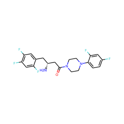 N[C@@H](CC(=O)N1CCN(c2ccc(F)cc2F)CC1)Cc1cc(F)c(F)cc1F ZINC000084688154