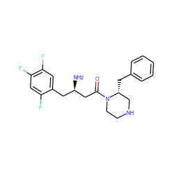 N[C@@H](CC(=O)N1CCNC[C@H]1Cc1ccccc1)Cc1cc(F)c(F)cc1F ZINC000028372278