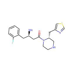 N[C@@H](CC(=O)N1CCNC[C@H]1Cc1cscn1)Cc1ccccc1F ZINC000028373867