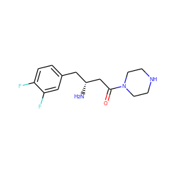 N[C@@H](CC(=O)N1CCNCC1)Cc1ccc(F)c(F)c1 ZINC000028108860