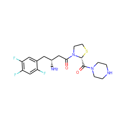 N[C@@H](CC(=O)N1CCS[C@@H]1C(=O)N1CCNCC1)Cc1cc(F)c(F)cc1F ZINC000066066298