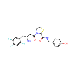 N[C@@H](CC(=O)N1CCS[C@@H]1C(=O)NCc1ccc(O)cc1)Cc1cc(F)c(F)cc1F ZINC000066080439