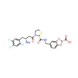 N[C@@H](CC(=O)N1CCS[C@@H]1C(=O)NCc1ccc2c(c1)O[C@H](C(=O)O)O2)Cc1cc(F)c(F)cc1F ZINC000066112181