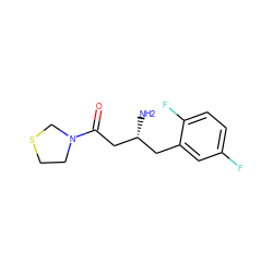 N[C@@H](CC(=O)N1CCSC1)Cc1cc(F)ccc1F ZINC000028373465