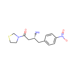 N[C@@H](CC(=O)N1CCSC1)Cc1ccc([N+](=O)[O-])cc1 ZINC000028369591