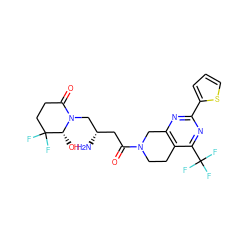 N[C@@H](CC(=O)N1CCc2c(nc(-c3cccs3)nc2C(F)(F)F)C1)CN1C(=O)CCC(F)(F)[C@H]1O ZINC000096167453