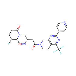 N[C@@H](CC(=O)N1CCc2c(nc(-c3ccncc3)nc2C(F)(F)F)C1)CN1C(=O)CC[C@@H](F)[C@H]1O ZINC000096167472