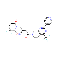 N[C@@H](CC(=O)N1CCc2c(nc(-c3ccncc3)nc2C(F)(F)F)C1)CN1C(=O)CCC(F)(F)[C@H]1O ZINC000096167449