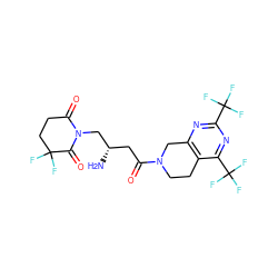 N[C@@H](CC(=O)N1CCc2c(nc(C(F)(F)F)nc2C(F)(F)F)C1)CN1C(=O)CCC(F)(F)C1=O ZINC000139682398