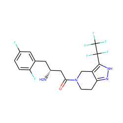 N[C@@H](CC(=O)N1CCc2n[nH]c(C(F)(F)C(F)(F)F)c2C1)Cc1cc(F)ccc1F ZINC000014948951