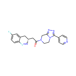 N[C@@H](CC(=O)N1CCn2c(nnc2-c2ccncc2)C1)Cc1cc(F)ccc1F ZINC000028820845