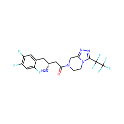 N[C@@H](CC(=O)N1CCn2c(nnc2C(F)(F)C(F)(F)F)C1)Cc1cc(F)c(F)cc1F ZINC000014947688