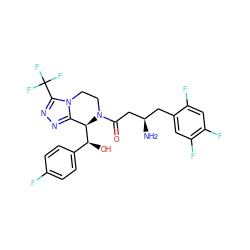 N[C@@H](CC(=O)N1CCn2c(nnc2C(F)(F)F)[C@@H]1[C@@H](O)c1ccc(F)cc1)Cc1cc(F)c(F)cc1F ZINC000028968010