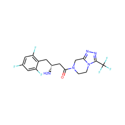 N[C@@H](CC(=O)N1CCn2c(nnc2C(F)(F)F)C1)Cc1c(F)cc(F)cc1F ZINC000028820747