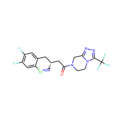 N[C@@H](CC(=O)N1CCn2c(nnc2C(F)(F)F)C1)Cc1cc(F)c(F)cc1Cl ZINC000028820823