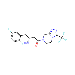 N[C@@H](CC(=O)N1CCn2c(nnc2C(F)(F)F)C1)Cc1cc(F)ccc1F ZINC000001489477