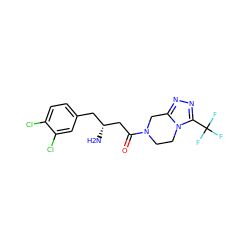 N[C@@H](CC(=O)N1CCn2c(nnc2C(F)(F)F)C1)Cc1ccc(Cl)c(Cl)c1 ZINC000028820808