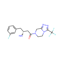 N[C@@H](CC(=O)N1CCn2c(nnc2C(F)(F)F)C1)Cc1cccc(F)c1 ZINC000028820691