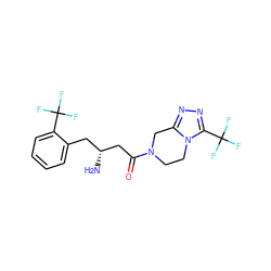 N[C@@H](CC(=O)N1CCn2c(nnc2C(F)(F)F)C1)Cc1ccccc1C(F)(F)F ZINC000028820775